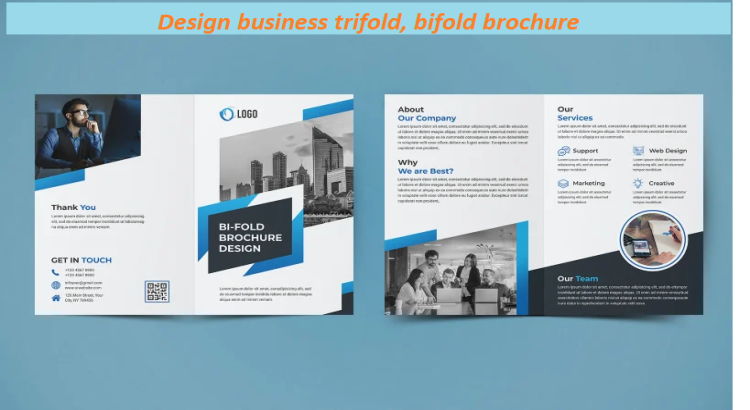 Design business trifold, bifold brochure